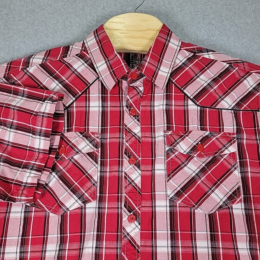 Southpole Hexagon Plaid Short Sleeve Western Shirt Men's Size‎ XL Button Down